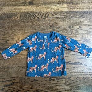 Tea Collection Blue Leopard Print Shirt - 6-9 Months